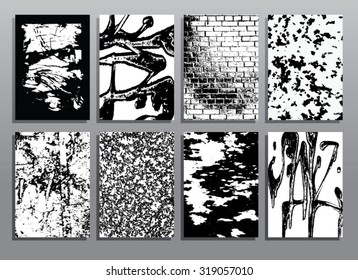 Abstract grunge textures. Vector illustration set.
