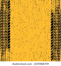 Abstract grunge tire track border background