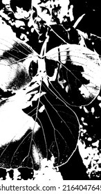 Abstract grunge tree leaves vector pattern background and texture. 