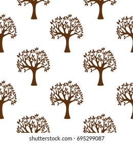 Abstract grunge tree nature environment eco ecology seamless pattern background natural vector leaf branch illustration. Spring design forest abstract plant season summer green tree.