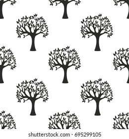 Abstract grunge tree nature environment eco ecology seamless pattern background natural vector leaf branch illustration. Spring design forest abstract plant season summer green tree.