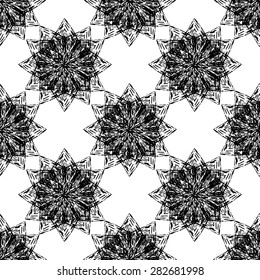 Abstract grunge tribal seamless pattern, design element. Can be used for invitations, greeting cards, scrapbooking, print, gift wrap, manufacturing
