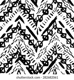 Abstract grunge tribal seamless pattern, design element. Can be used for invitations, greeting cards, scrapbooking, print, gift wrap, manufacturing