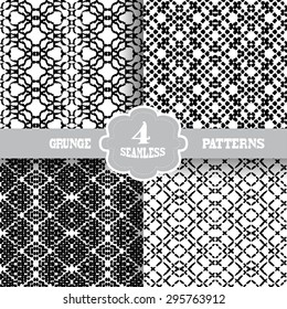 Abstract grunge tribal seamless patterns, design elements. Can be used for invitations, greeting cards, scrapbooking, print, gift wrap, manufacturing