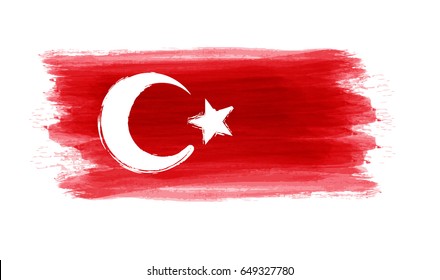 Abstract grunge Turkey flag. Vector illustration.