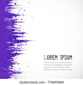 Abstract grunge ultra violet splash with place for your text. Color of the year 2018