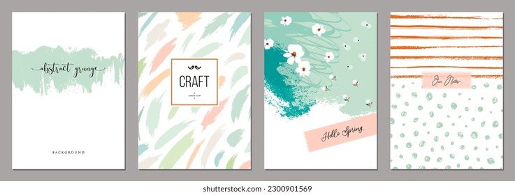 Abstract grunge universal artistic templates. Suitable for poster, business card, invitation, flyer, banner, brochure, email header, post in social networks, advertising, events and page cover.