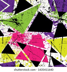 Abstract grunge urban geometry pattern with triangle elements.