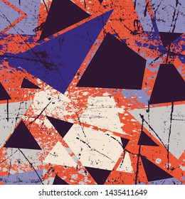Abstract grunge urban geometry pattern with triangle elements.
