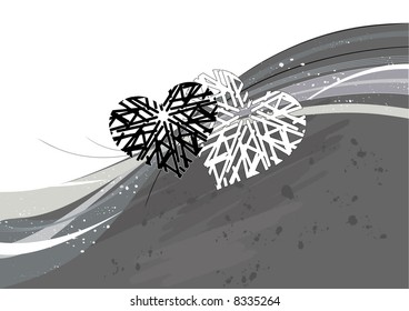 Abstract grunge valentine background, vector illustration