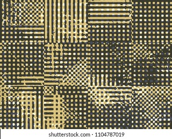 Abstract grunge vector background. Color raster composition of irregular overlapping graphic elements.