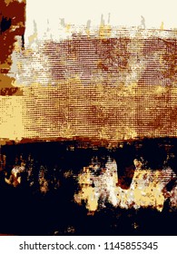 Abstract grunge vector background. Color handmade composition of irregular graphic elements.