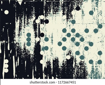 Abstract grunge vector background. Color handmade composition of irregular graphic elements.