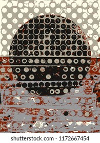 Abstract grunge vector background. Color handmade composition of irregular graphic elements.