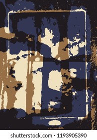 Abstract grunge vector background. Color composition of irregular overlapping graphic elements.