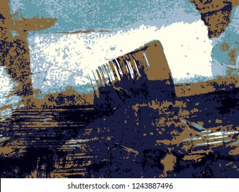 Abstract grunge vector background. Color handmade composition of irregular graphic shapes.