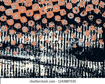 Abstract grunge vector background. Color handmade composition of irregular graphic shapes.