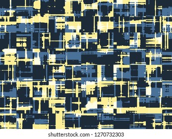 Abstract grunge vector background. Color composition of overlapping irregular graphic elements.