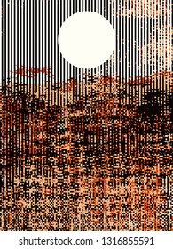 Abstract grunge vector background. Color composition of irregular overlapping graphic elements.