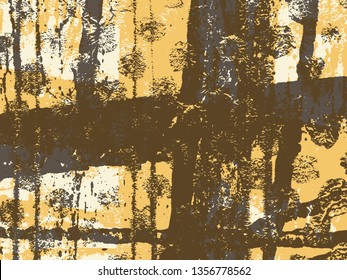 Abstract grunge vector background. Color handmade composition of irregular overlapping graphic elements.
