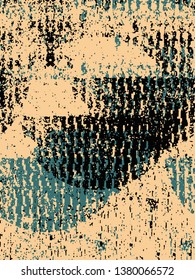 Abstract grunge vector background. Color vertical composition of irregular overlapping graphic elements.