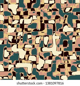 Abstract grunge vector background. Color squared composition of irregular graphic elements.