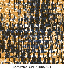 Abstract grunge vector background. Color squared composition of irregular graphic elements.