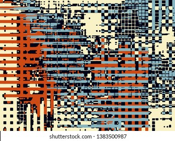 Abstract grunge vector background. Color composition of irregular overlapping graphic elements.