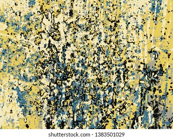 Abstract grunge vector background. Color composition of irregular overlapping graphic elements.