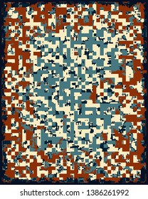 Abstract grunge vector background. Color composition of irregular overlapping graphic elements.