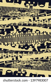 Abstract grunge vector background. Color composition of irregular graphic elements.