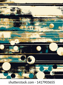 Abstract grunge vector background. Color handcrafted composition of irregular graphic elements.
