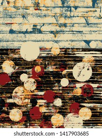 Abstract grunge vector background. Color handcrafted composition of irregular graphic elements.