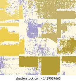 Abstract grunge vector background. Color squared composition of irregular overlapping graphic elements.