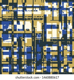 Abstract grunge vector background. Color squared composition of irregular overlapping graphic elements.