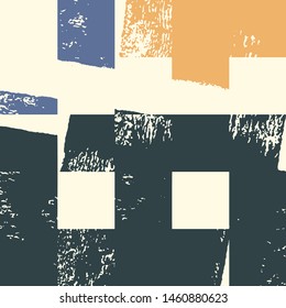 Abstract grunge vector background. Color squared composition of irregular graphic elements.