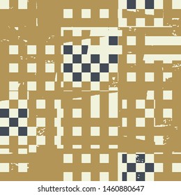 Abstract grunge vector background. Color squared composition of irregular graphic elements.