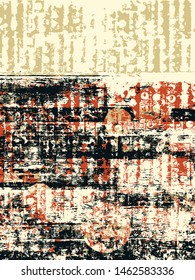 Abstract grunge vector background. Color handcrafted composition of irregular graphic elements.