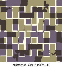 Abstract grunge vector background. Color squared composition of irregular overlapping graphic elements.