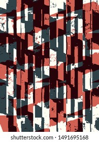 Abstract grunge vector background.  Color composition of irregular overlapping graphic elements.