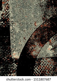 Abstract grunge vector background. Color handcrafted composition of irregular graphic elements.