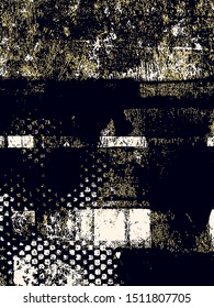 Abstract grunge vector background. Color handcrafted composition of irregular graphic elements.