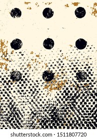 Abstract grunge vector background. Color handcrafted composition of irregular graphic elements.