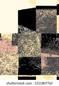 Abstract grunge vector background. Color handcrafted composition of irregular graphic elements.