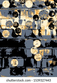 Abstract grunge vector background. Color handcrafted composition of irregular graphic elements.