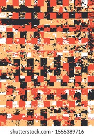 Abstract grunge vector background. Color composition of irregular overlapping graphic elements.