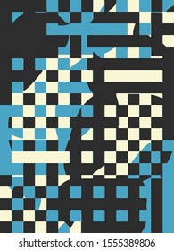 Abstract grunge vector background. Color composition of irregular overlapping graphic elements.