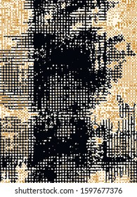 Abstract grunge vector background. Color composition of irregular overlapping graphic elements.