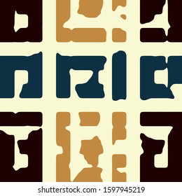 Abstract grunge vector background. Color squared composition of irregular graphic elements.