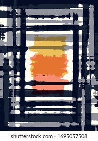 Abstract grunge vector background. Color composition of irregular overlapping graphic elements.